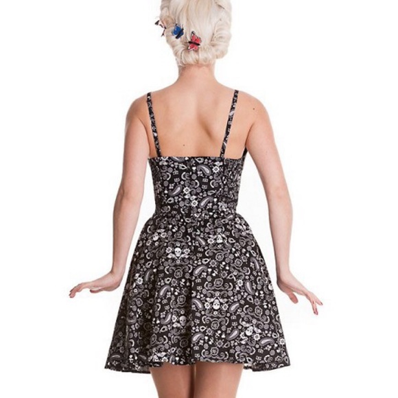 Hell Bunny ☠️ Black Skully Bandana Mini Dress - Picture 2 of 5